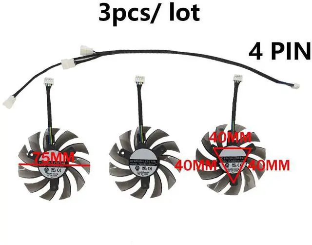 Alt view image 4 of 6 - Graphics Card Cooling Fans Suitable forGigabyte GTX 980 980ti Gaming GV-N980WF3 Series Desktop 85mm PLD08010S12HH 12V 0.35A 4Pin Video Card Cooler Fans GPU Fan