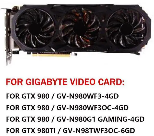 Alt view image 3 of 6 - Graphics Card Cooling Fans Suitable forGigabyte GTX 980 980ti Gaming GV-N980WF3 Series Desktop 85mm PLD08010S12HH 12V 0.35A 4Pin Video Card Cooler Fans GPU Fan