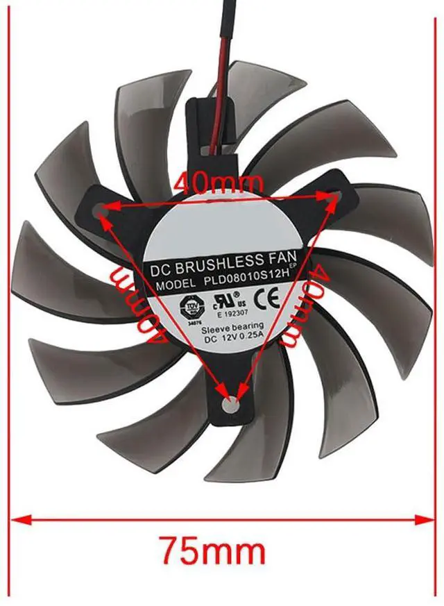 Alt view image 5 of 6 - Graphics Card Cooling Fans Suitable forGigabyte GTX 980 980ti Gaming GV-N980WF3 Series Desktop 85mm PLD08010S12HH 12V 0.35A 4Pin Video Card Cooler Fans GPU Fan
