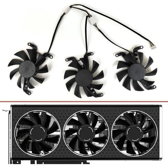 Alt view image 2 of 6 - Graphics Card Cooling Fans Suitable forXFX Speedster QICK308 Radeon RX 6650XT 6600XT Black/MERC Series Desktop GFY09010E12SPA 75mm 12V 0.5A 4Pin Video Card Cooler Fans GPU Fan