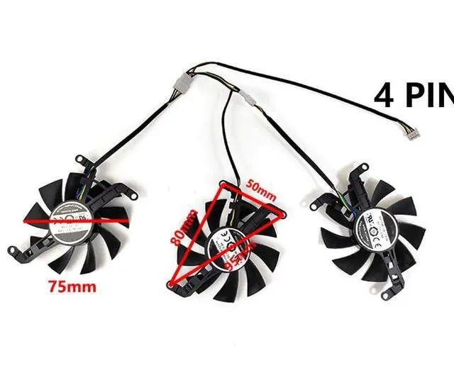 Alt view image 4 of 6 - Graphics Card Cooling Fans Suitable forXFX Speedster QICK308 Radeon RX 6650XT 6600XT Black/MERC Series Desktop GFY09010E12SPA 75mm 12V 0.5A 4Pin Video Card Cooler Fans GPU Fan