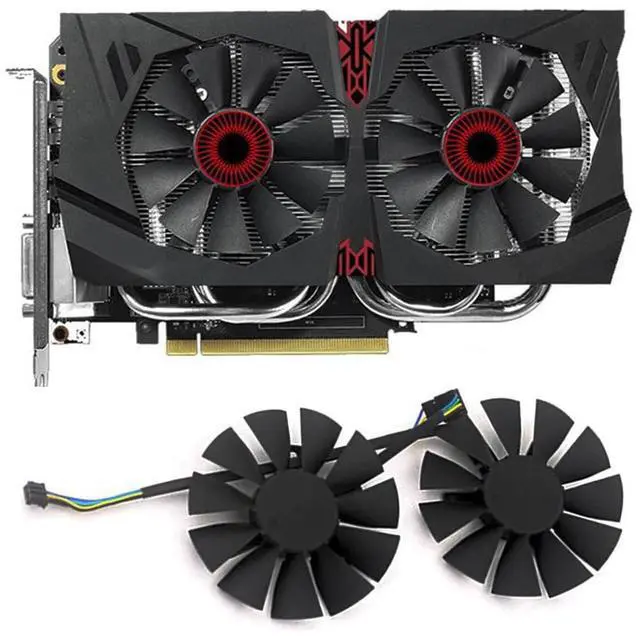 Alt view image 2 of 6 - 5Pin Graphics Card Cooling Fans Suitable forASUS GTX 750ti 960 950 1050 1050Ti 1060 R9 370 Series Desktop FD7010H12S 12V 75mm 0.35A 5Pin Video Card Cooler Fans GPU Fan