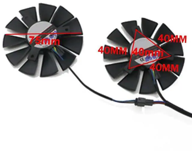Alt view image 4 of 6 - 5Pin Graphics Card Cooling Fans Suitable forASUS GTX 750ti 960 950 1050 1050Ti 1060 R9 370 Series Desktop FD7010H12S 12V 75mm 0.35A 5Pin Video Card Cooler Fans GPU Fan