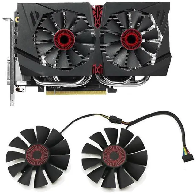 Alt view image 2 of 6 - 5Pin Graphics Card Cooling Fans Suitable forASUS R9 370 Strix GTX 1060 1050 1050Ti 960 950 750ti Series Desktop T128010SH 12V 75mm 0.25A 5Pin Video Card Cooler Fans GPU Fan