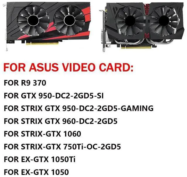 Alt view image 3 of 6 - 5Pin Graphics Card Cooling Fans Suitable forASUS R9 370 Strix GTX 1060 1050 1050Ti 960 950 750ti Series Desktop T128010SH 12V 75mm 0.25A 5Pin Video Card Cooler Fans GPU Fan