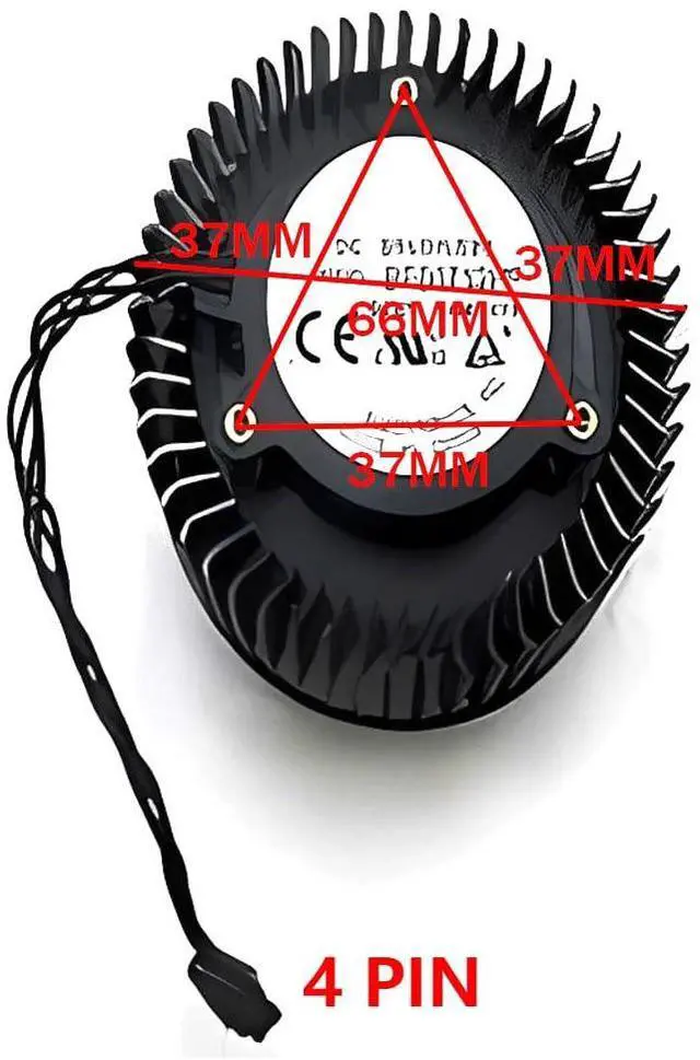 Alt view image 4 of 6 - Graphics Card Cooling Fans Replacement forZOTAC GTX 480 490 780 780TI 970 980 660Ti 670Ti 760 760Ti 770 950 960 Turbo Series BFB0712HF 66mm 12V 1.8A 4Pin Video Card Cooler Fans GPU Fan
