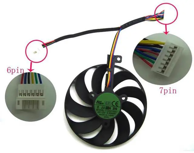 Alt view image 6 of 6 - Graphics Card Cooling Fans Suitable forASUS ROG Strix RX 5700 5700XT 5600XT Gaming RTX 2060 2060S EVO 2070S 2080 2080S 2080Ti Series Desktop T129215SU 87mm 12V 0.50A 7Pin GPU Fan (Fan-C)