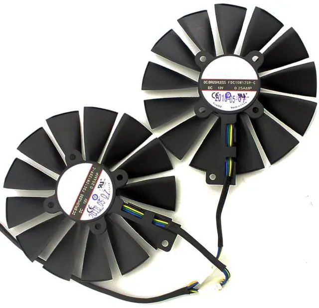 Main image of Graphics Card Cooling Fans Suitable forASUS Dual RX 580 for ROG Strix RX 470 570 GTX 1050 1050Ti Gaming Series Desktop FDC10M12S9-C 95mm 12V 0.25A 4Pin Video Card Cooler Fans GPU Fan (2PCS)