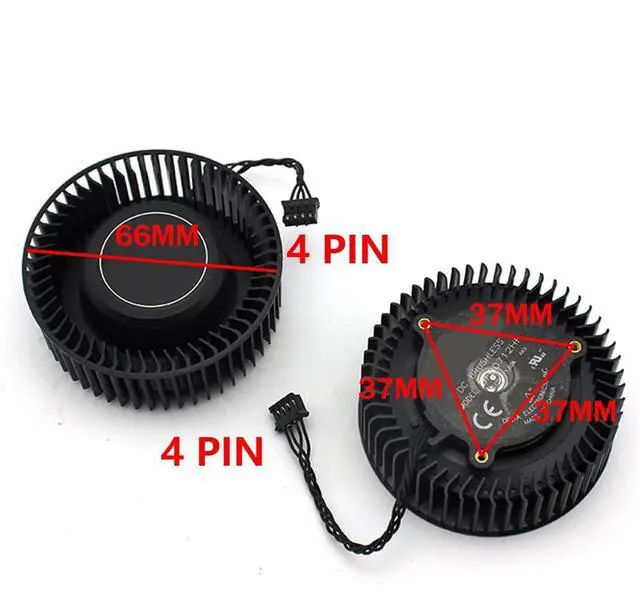 Alt view image 4 of 6 - Graphics Card Cooling Fans Suitable forGalax GeForce GTX 1060 1070 1080 1080TI Turbo Series Desktop BFB0712HF 66mm 12V 1.8A 4Pin Video Card Cooler Fans GPU Fan
