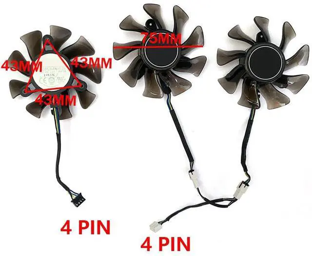 Alt view image 4 of 6 - 3pcs/ lot Graphics Card Cooling Fans Suitable forGalax GeForce RTX 2070 2080 2080TI SG Edition Series Desktop GA82S2H 75mm 12V 0.36A 4Pin Video Card Cooler Fans GPU Fan (3PCS)
