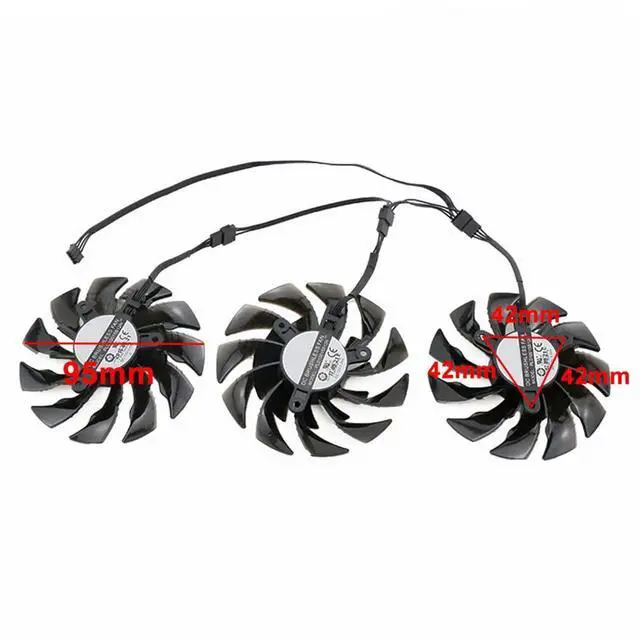 Alt view image 4 of 6 - Graphics Card Cooling Fans Suitable forGigabyte forAORUS GTX 1070 1080 1080ti Xtreme Series Desktop PLD10015B12H 95mm 12V 0.55A 4Pin Video Card Cooler Fans GPU Fan (Fan-A)