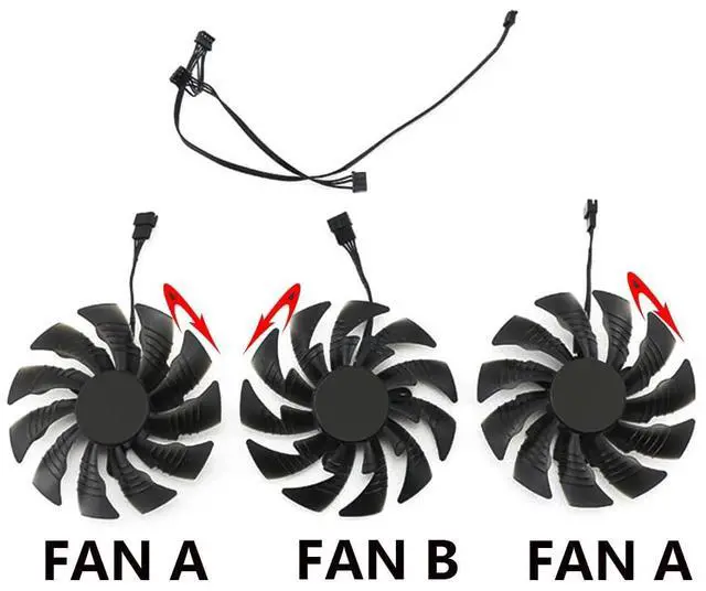 Alt view image 5 of 6 - Graphics Card Cooling Fans Suitable forGigabyte forAORUS GTX 1070 1080 1080ti Xtreme Series Desktop PLD10015B12H 95mm 12V 0.55A 4Pin Video Card Cooler Fans GPU Fan (Fan-A)