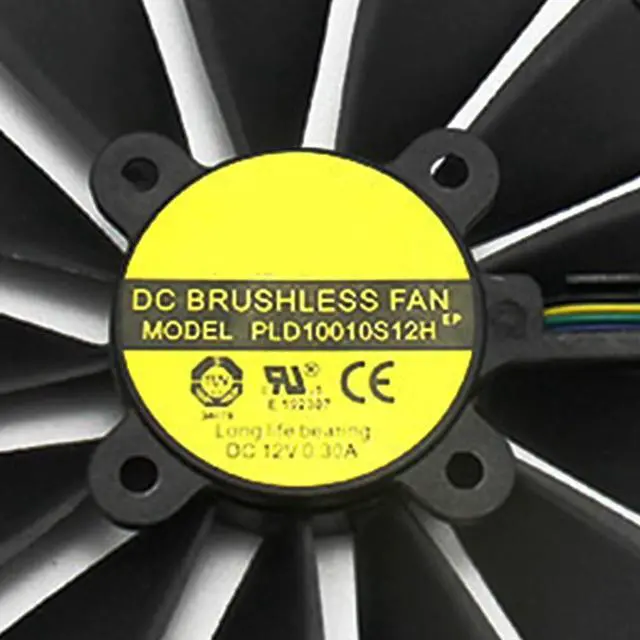 Alt view image 5 of 6 - Graphics Card Cooling Fans Suitable forASUS ROG Strix RX 470 570 Gaming ROG Strix GTX 1050 1050Ti Gaming Dual RX 580 Series Desktop PLD10010S12H 95mm 12V 0.25A 4Pin GPU Fan (Fan-A)