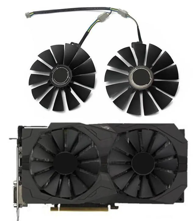 Alt view image 2 of 6 - Graphics Card Cooling Fans Suitable forASUS ROG Strix RX 470 570 GTX 1050 1050Ti Gaming for Dual RX 580 Series Desktop T129215SM 95mm 12V 0.25A 4 Pin Video Card Cooler Fans GPU Fan (2PCS)