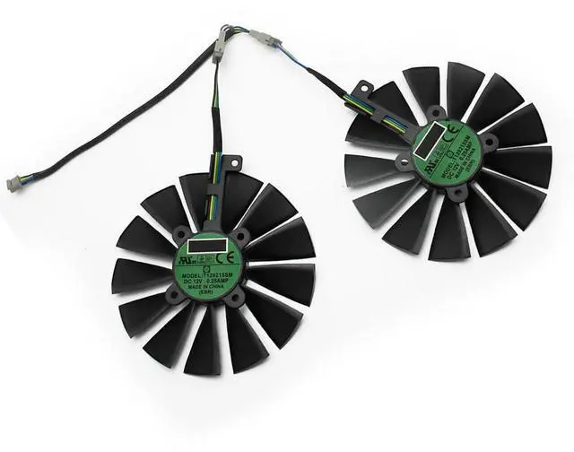 Alt view image 6 of 6 - Graphics Card Cooling Fans Suitable forASUS ROG Strix RX 470 570 GTX 1050 1050Ti Gaming for Dual RX 580 Series Desktop T129215SM 95mm 12V 0.25A 4 Pin Video Card Cooler Fans GPU Fan (2PCS)