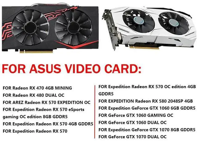 Alt view image 3 of 6 - Graphics Card Cooling Fans Suitable forASUS RX470 Mini Dual RX480 Expedition RX570 580 Expedition GTX1060 1070 Dual GTX1060 1070 Series Desktop FDC10U12S9-C 87mm 12V 0.45A 4Pin (Fan-A)