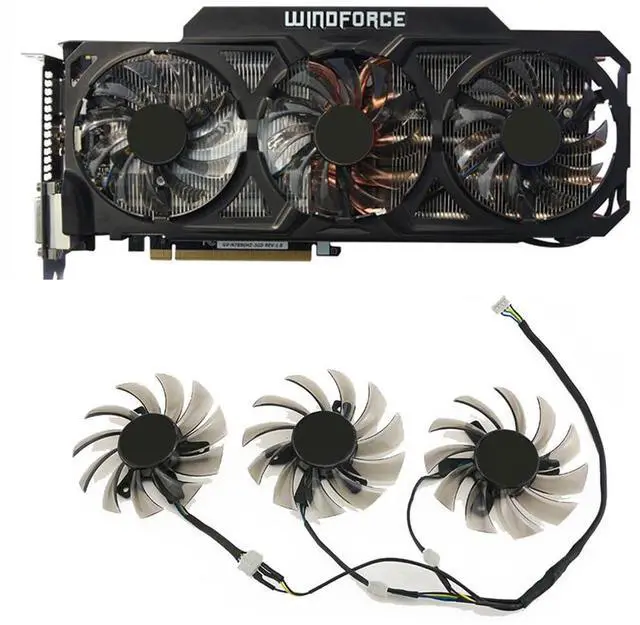 Alt view image 2 of 6 - Graphics Card Cooling Fans Suitable forGigabyte GTX 560Ti 570 580Ti 660 670 680 760 770 780 780Ti 1070 R9 290 GV N560 N570 N580Ti N660 N670 N680 N760 N770 N780 N780Ti Series Desktop 75mm (3PCS)