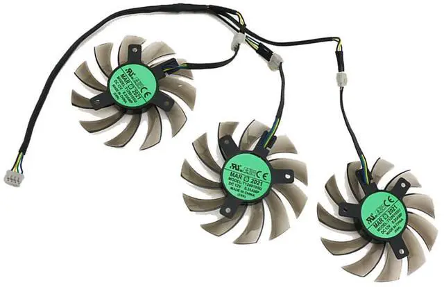 Alt view image 6 of 6 - Graphics Card Cooling Fans Suitable forGigabyte GTX 560Ti 570 580Ti 660 670 680 760 770 780 780Ti 1070 R9 290 GV N560 N570 N580Ti N660 N670 N680 N760 N770 N780 N780Ti Series Desktop 75mm (3PCS)