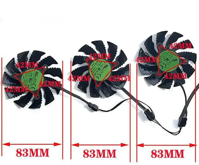 Alt view image 4 of 6 - Graphics Card Cooling Fans Suitable forGigabyte RX 6800 6800XT 6900 6900XT Gaming RTX 3070 Eagle Series Desktop T128015SU 83mm 12V 0.50A 4Pin Video Card Cooler Fans GPU Fan (Fan-B)