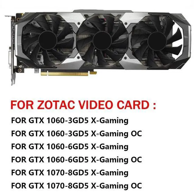 Alt view image 3 of 6 - Graphics Card Cooling Fans Suitable forZOTAC GTX 1060 1070 D5 X Gaming OC M3 Series Desktop CFM10012H12SPA 87mm 12V 4Pin Video Card Cooler Fans GPU Fan (Fan-B)