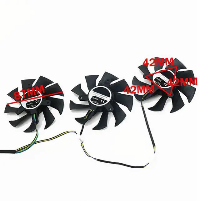 Alt view image 4 of 6 - Graphics Card Cooling Fans Suitable forZOTAC GTX 1060 1070 D5 X Gaming OC M3 Series Desktop CFM10012H12SPA 87mm 12V 4Pin Video Card Cooler Fans GPU Fan (Fan-B)