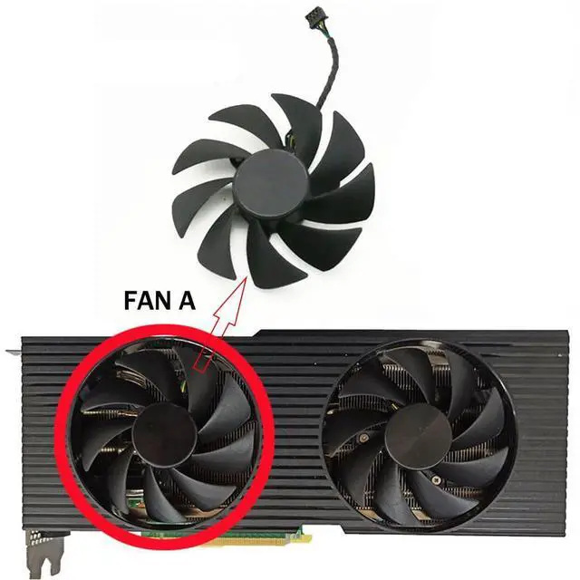 Alt view image 2 of 6 - Graphics Card Cooling Fans Suitable forDELL forLenovo RTX 3060Ti 3070 3080 3090 Series Desktop PLA09215B12H 85mm 12V 0.55A 4Pin + 2PIN Video Card Cooler Fans GPU Fan (Fan-A)