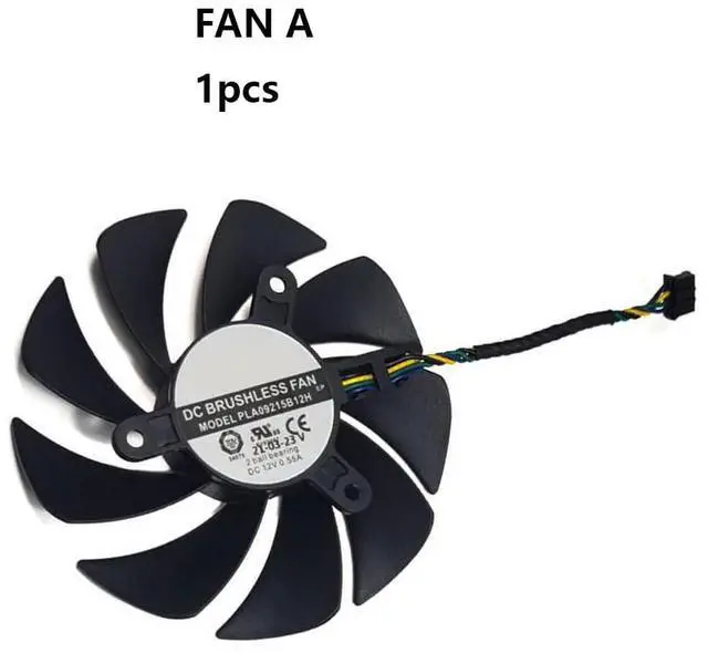 Alt view image 6 of 6 - Graphics Card Cooling Fans Suitable forDELL forLenovo RTX 3060Ti 3070 3080 3090 Series Desktop PLA09215B12H 85mm 12V 0.55A 4Pin + 2PIN Video Card Cooler Fans GPU Fan (Fan-A)