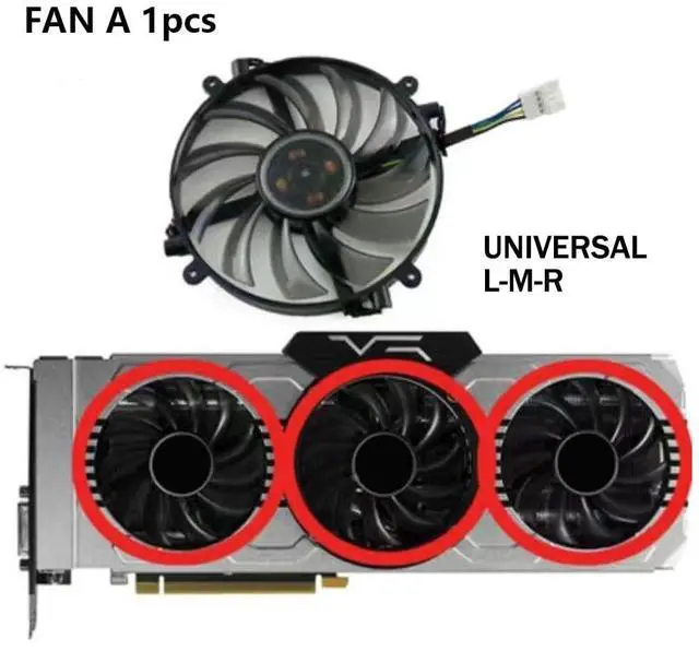 Alt view image 4 of 6 - Graphics Card Cooling Fans Suitable forPNY LEADTEK Manli GTX 1070 1070ti 1080 Series Desktop FD7010H12D 75mm 12V 0.25A 4Pin Video Card Cooler Fans GPU Fan (Fan-A)