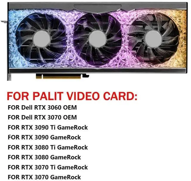 Alt view image 3 of 6 - Graphics Card Cooling Fans Suitable forPalit RTX 3090Ti 3090 3080TI 3080 3070TI 3070 GameRock Series Desktop TH8015S2H-PCC01 82mm 12V 0.45A 4Pin Video Card Cooler Fans GPU Fan (Fan-A)