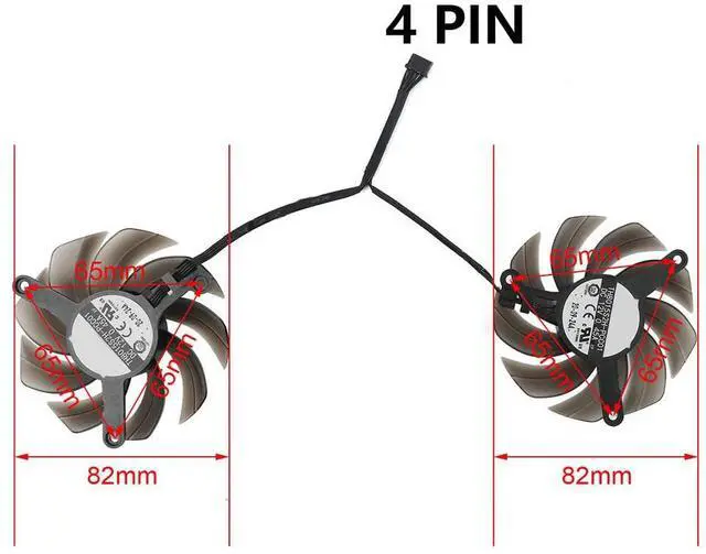 Alt view image 4 of 6 - Graphics Card Cooling Fans Suitable forPalit RTX 3090Ti 3090 3080TI 3080 3070TI 3070 GameRock Series Desktop TH8015S2H-PCC01 82mm 12V 0.45A 4Pin Video Card Cooler Fans GPU Fan (Fan-A)