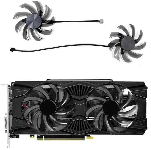 Alt view image 2 of 6 - Graphics Card Cooling Fans Suitable forPNY forPalit RTX 2060 2060S 2070 GTX 1660 1660Ti 1660S Dual Fan Series Desktop GA91S2U 85mm 12V 0.40A 4Pin Video Card Cooler Fans GPU Fan (2PCS)