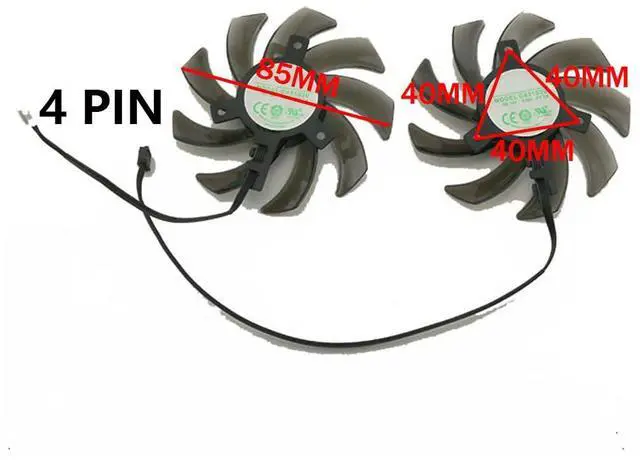 Alt view image 4 of 6 - Graphics Card Cooling Fans Suitable forPNY forPalit RTX 2060 2060S 2070 GTX 1660 1660Ti 1660S Dual Fan Series Desktop GA91S2U 85mm 12V 0.40A 4Pin Video Card Cooler Fans GPU Fan (2PCS)