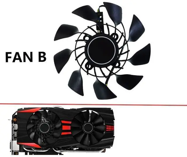 Alt view image 2 of 6 - Graphics Card Cooling Fans Suitable forASUS GTX 780 780TI 970 980 R9 280 280X 290 290X 390X Matrix Series Desktop T129215SU 95mm 12V 0.5A 5Pin Video Card Cooler Fans GPU Fan (Fan-B)