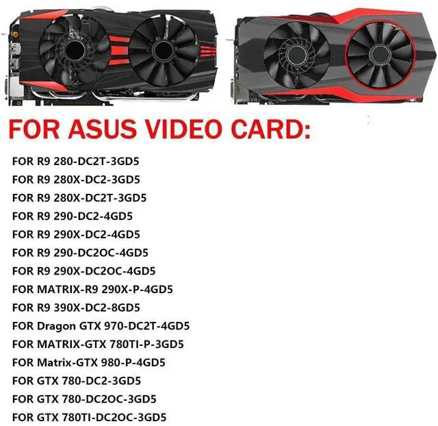 Alt view image 3 of 6 - Graphics Card Cooling Fans Suitable forASUS GTX 780 780TI 970 980 R9 280 280X 290 290X 390X Matrix Series Desktop T129215SU 95mm 12V 0.5A 5Pin Video Card Cooler Fans GPU Fan (Fan-B)