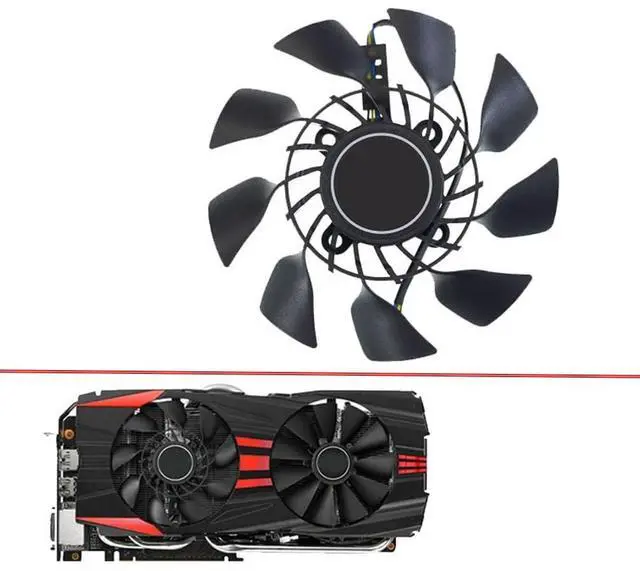 Alt view image 2 of 6 - Graphics Card Cooling Fans Suitable forASUS GTX 780 780TI 970 980 R9 280 280X 290 290X 390X Matrix Series Desktop FD10015H12S 95mm 12V 0.55A 5Pin Video Card Cooler Fans GPU Fan (Fan-B)
