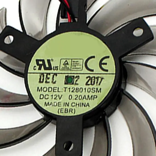 Alt view image 2 of 6 - Graphics Card Cooling Fans Suitable forGigabyte GV N560 N560OC N670 GTX 670 580 560 560ti 460 470 HD5870 Series Desktop 75mm T128010SM 12V 0.20A 3Pin Video Card Cooler Fans GPU Fan