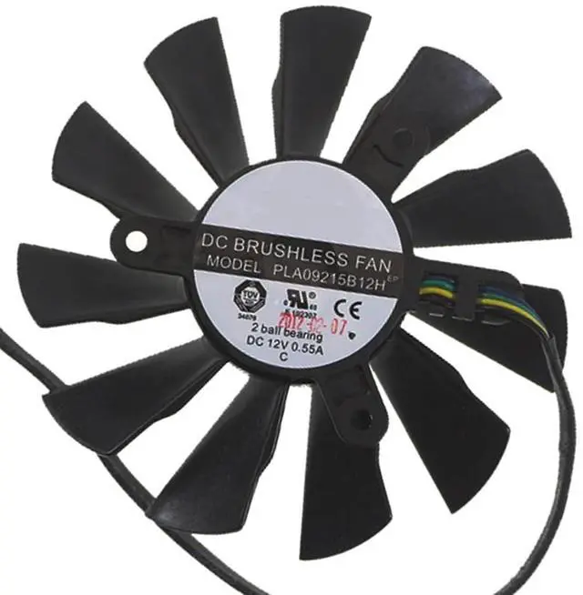 Main image of Graphics Card Cooling Fans Suitable forMSI GTX 950 1060 R6 770 N550GTX Ti N640GT N650 N450 R7 250 360 R7750 R7770 Series Desktop PLA09215B12H 85mm 12V 0.55A 4Pin Video Card Cooler Fans GPU Fan