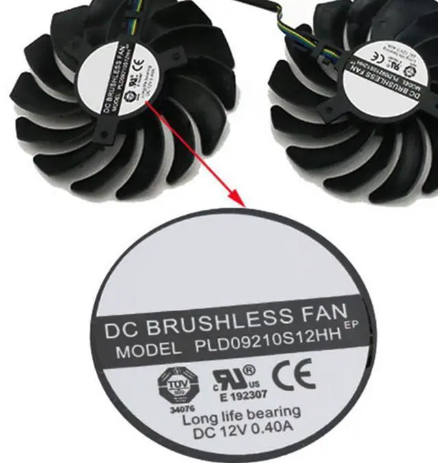 Alt view image 2 of 6 - Graphics Card Cooling Fans Suitable forMSI RTX 3060 3060Ti 3070 3070TI 3080 3080TI 3090 Ventus 3X Series Desktop PLD09210S12HH PLD09210B12HH 85mm 12V 0.40A 4Pin Video Card Cooler Fans GPU Fan