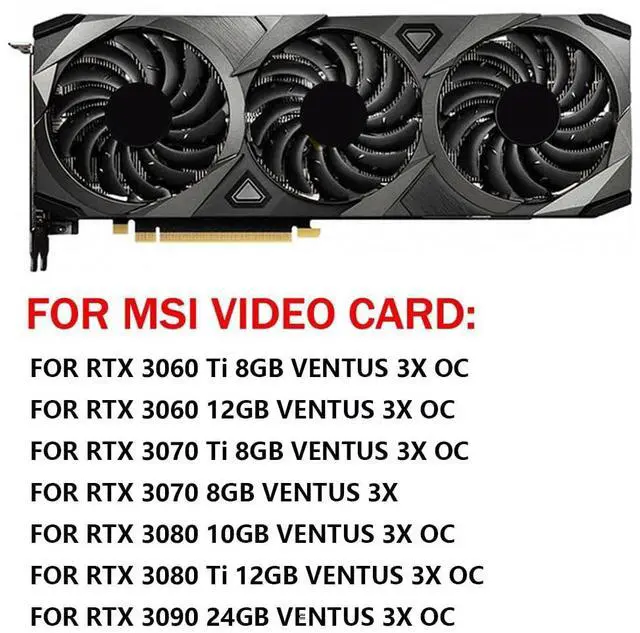 Alt view image 4 of 6 - Graphics Card Cooling Fans Suitable forMSI RTX 3060 3060Ti 3070 3070TI 3080 3080TI 3090 Ventus 3X Series Desktop PLD09210S12HH PLD09210B12HH 85mm 12V 0.40A 4Pin Video Card Cooler Fans GPU Fan
