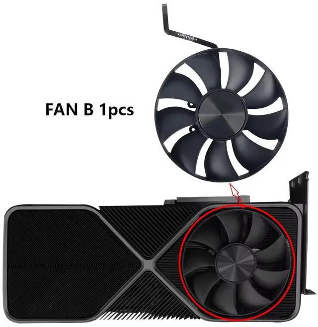 Alt view image 2 of 6 - Graphics Card Cooling Fans Suitable forNVIDIA GeForce RTX 3090 3090TI FE Founders Edition Series Desktop 110MM AFB1112HD-00 DAPA1115B2UP001 12V 0.6A 0.9A 6PIN Video Card Cooler Fans GPU Fan (Fan-A)