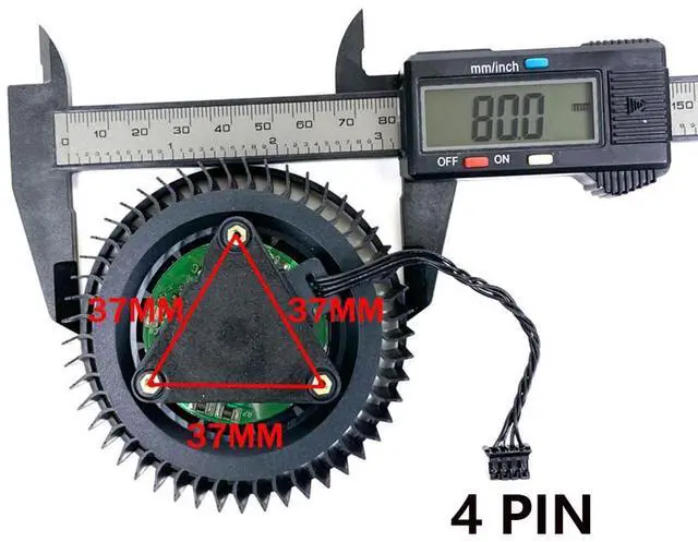 Alt view image 4 of 6 - Graphics Card Cooling Fans Suitable forGigabyte RTX 3090 3080TI 3080 Turbo Series Desktop PLB08025B12HH 80mm 12V 2.50A 4 Pin Video Card Cooler Fans GPU Fan