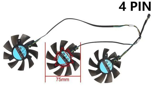 Alt view image 4 of 6 - Graphics Card Cooling Fans Suitable forforAMD Radeon VII Video Series Desktop FD8015H12S 75mm 12V 0.32A 4Pin Video Card Cooler Fans GPU Fan