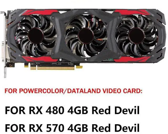 Alt view image 3 of 6 - Graphics Card Cooling Fans Suitable forPowerColor forDATALAND RX 480 570 4GB Red Devil Series Desktop T128010SU 75mm 12V 0.35A 4Pin Video Card Cooler Fans GPU Fan