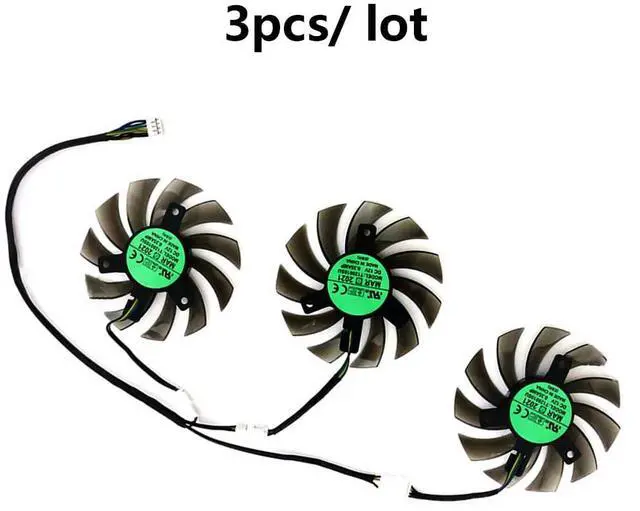 Alt view image 6 of 6 - Graphics Card Cooling Fans Suitable forPowerColor forDATALAND RX 480 570 4GB Red Devil Series Desktop T128010SU 75mm 12V 0.35A 4Pin Video Card Cooler Fans GPU Fan