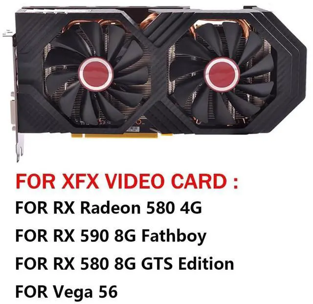 Alt view image 2 of 5 - Graphics Card Cooling Fans Suitable forXFX Radeon RX 590 Fathboy RX 580 GTS Vega 56 Vega 64 Series Desktop CF1010U12S 95mm 12V 0.45A 4Pin Video Card Cooler Fans GPU Fan