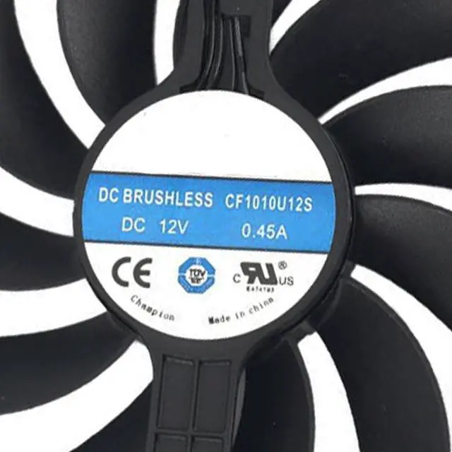 Alt view image 5 of 6 - Graphics Card Cooling Fan Replacement forASUS ROG Strix RTX 3060Ti 3070 3070Ti 3080 3080Ti 3090 Gaming RX 6700XT 6800 Series 95mm CF1010U12S 12V 0.45A 7 Pin Video Card Cooler Fans GPU Fan (Fan-1)