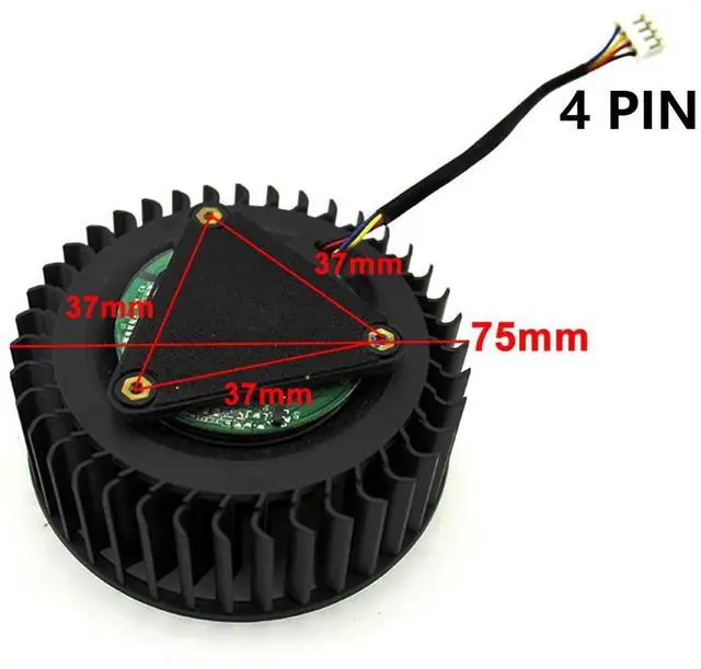 Alt view image 4 of 6 - Graphics Card Cooling Fans Suitable forMSI Radeon RX Vega 56 RX Vega 64 Series Desktop PLB07525B12HH 75mm 12V 1.20A 4Pin Video Card Cooler Fans GPU Fan