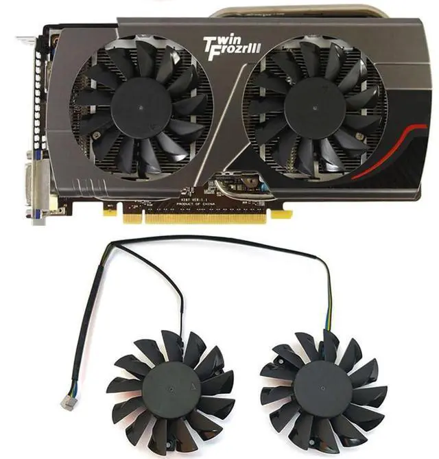 Alt view image 2 of 6 - Graphics Card Cooling Fans Suitable forMSI GTX 650TI 660 660TI 670 N650TI N660 N660TI N670 Hawk HD 6950 7950 7970 R6950 R7950 R7970 Frozr III Series Desktop PLD08010S12HH 75mm 12V 0.35A 4Pin