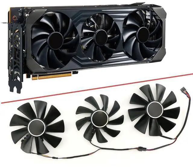 Alt view image 2 of 6 - Graphics Card Cooling Fans Suitable forPowerColor RX 6950XT 6900XT 6800XT 6800 6750XT 6700XT Red Devil Series Desktop T129215SU 95mm 85MM 12V 0.5A 4Pin Video Card Cooler Fans GPU Fan