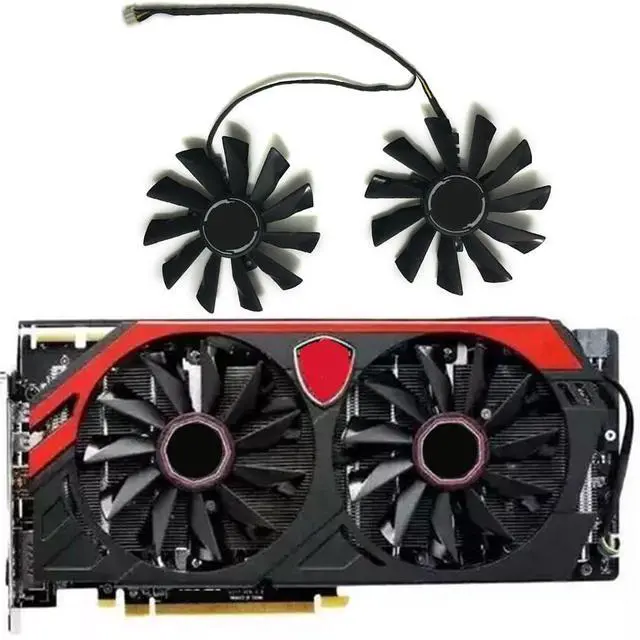 Alt view image 2 of 6 - Graphics Card Cooling Fans Suitable forMSI R9 290X 290 285 280X 280 570X 270 260X GTX 660 750 750TI 760 770 780 780TI Twin Frozr Series Desktop PLD10010S12HH 95mm 12V 0.4A 4Pin Video Card Cooler Fans